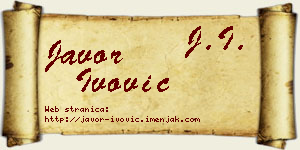 Javor Ivović vizit kartica